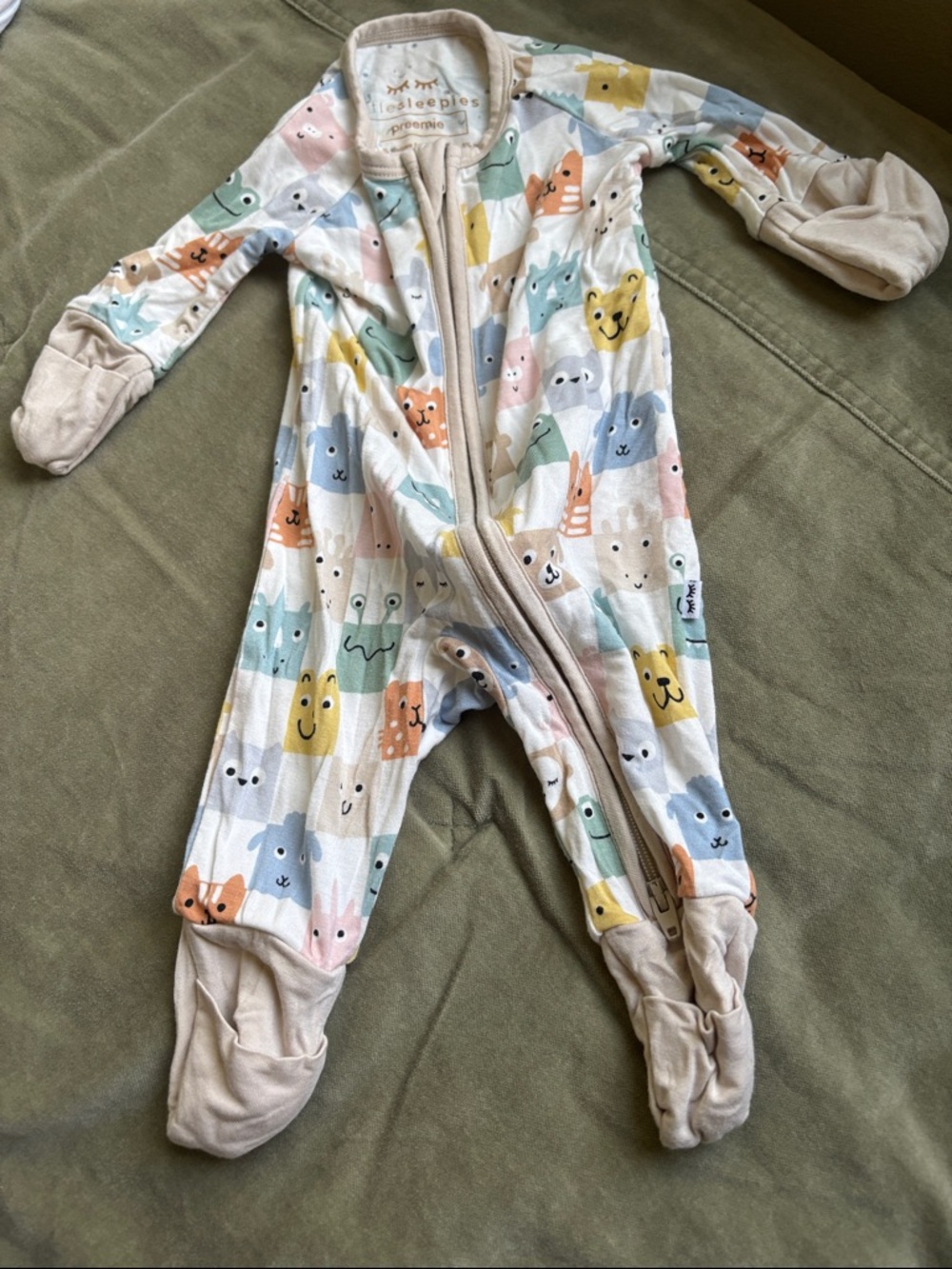 Carter's Pastel Animal Print Footed One-Piece
